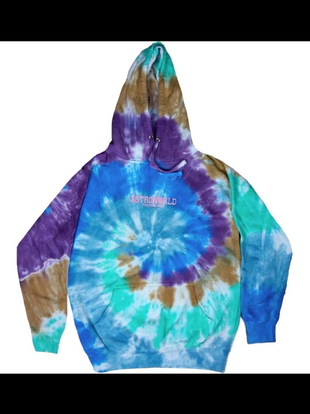 Travis Scott Astroworld Festival Run Tie Dye Hoodie Rare Authentic–Size Medium